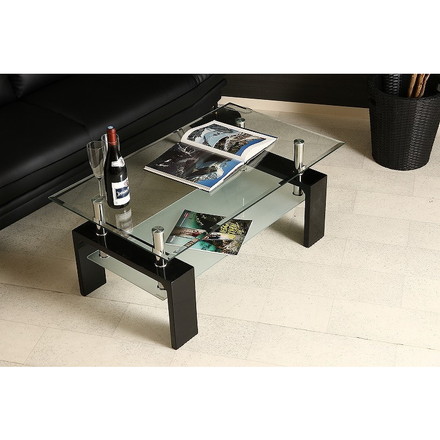 センターテーブル フォーカス W1000×D600×H450mm 強化ガラス スチール