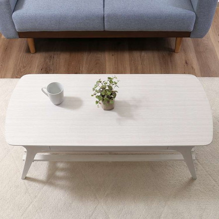 引出し付きセンターテーブル WH ローテーブル 引き出し 棚付き センターテーブル リビング
