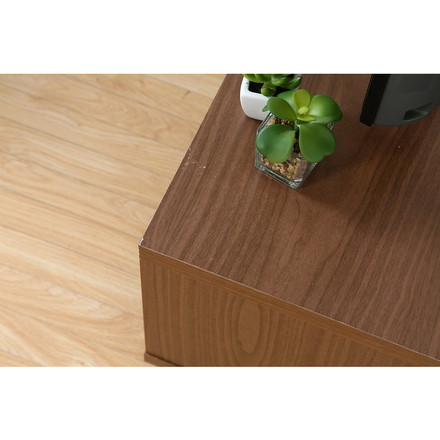 キャスター付きTV台 ミディアムブラウン 幅89×奥行32.9×高さ40.8cm