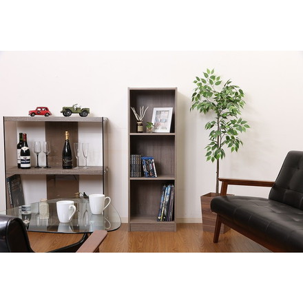 組立簡単ボックス 3段 グレー 3段 A4対応 幅41.5×奥行29×高さ120cm