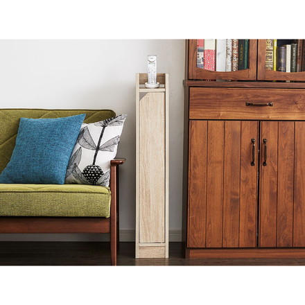 ルーター収納 Wi-Fi 収納 幅15 高さ90cm スリムラック サイドテーブル ナイトテーブル 電話台 隙間収納 ブラウン