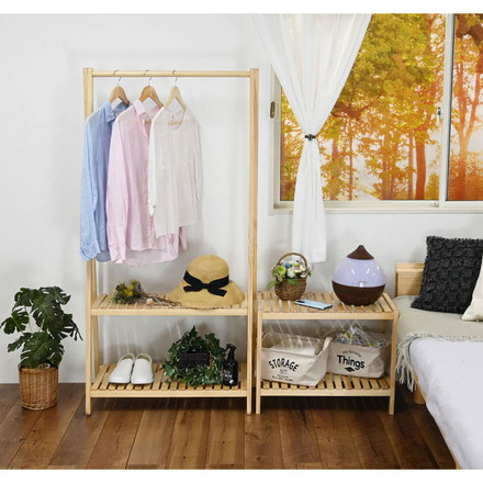 ウッドラック2段 オープンラック 収納 リビング収納 リビングシェルフ 収納ラック 2段 シェルフ ラック