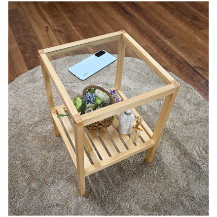 ガラスサイドテーブル ナイトテーブル ソファテーブル ガラス天板 ベッド 寝室 ミニテーブル