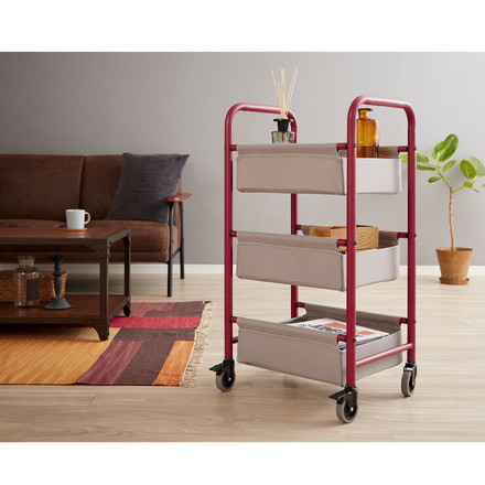 ワゴン American Laundry バスケットワゴン 3段 ランドリーワゴン シェルフ 棚 ラック