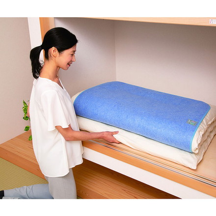 洗える防ダニ除湿シート2枚組 ブルー 吸湿センサー付き 洗濯可能