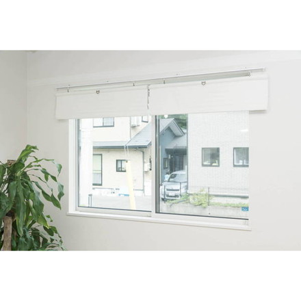 コードレスローマンシェード 遮光 W60×H120cm カフェカーテン スタイルカーテン 小窓 遮光ブラウン（L6173）