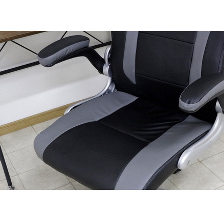 ゲーミングチェア キャスター付き 肘掛け ロッキング機能 デスク下収納 デスクチェア PUレザー ワークチェア