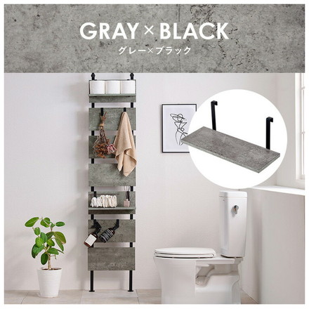 突っ張りウォールラック専用 追加棚板 2枚セット 幅40 追加オプション ウォールシェルフ ウォールラック 壁 ブラウン×ブラック