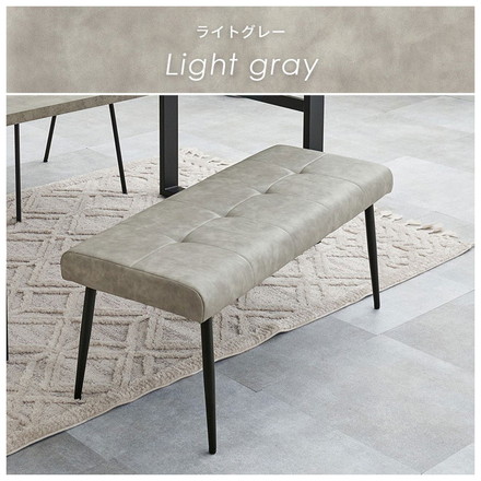 ダイニングベンチ 幅100×奥行き38cm 高さ42cm ヴィンテージ調 ベンチ 椅子 イス チェア スチール脚 レザー調 シンプル 北欧 ダークブラウン