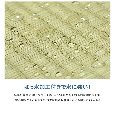 フリーカット裏付き い草カーペット 261×261cm みすず 江戸間4.5畳 補修テープ付き 防カビ はっ水