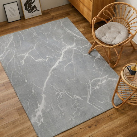 大理石調フランネルラグ 190×190cm 大理石柄 デザインラグ 床暖房対応 プリントラグ 石目調 マーブル調 シック モノトーン ホワイト[270608001]
