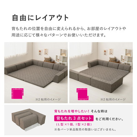 【絶対ズレない】 ピターら ズレないラグソファ 3帖セット 180×240cm フロアソファ ローソファ ラグ ソファ ブラウン