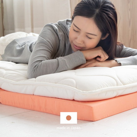 日本製 バランスマットレス シングル 4つ折り 軽量 ウレタンマットレス コンパクト マット 敷布団 アイボリー[350115110]