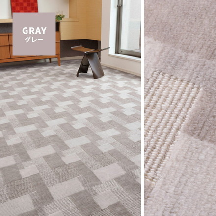 日本製 レトロ 敷き詰めカーペット バール 江戸間4畳 261×261cm 昭和レトロ インテリア 抗菌 防臭 ラグマット 絨毯 ベージュ[600003145]
