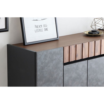 キャビネット 幅120cm 日本製 完成品 サイドボード チェスト リビングボード 脚付き コンクリート調