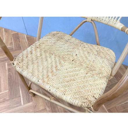 定番 ラタンチェア 1人掛け 完成品 1人用 1P チェア 椅子 いす 皮付きラタン 籐 木製 アジアン