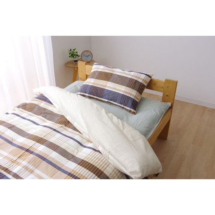 布団カバー 洗える チェック柄 インド綿使用 バジル 掛け布団カバー ピンク シングル