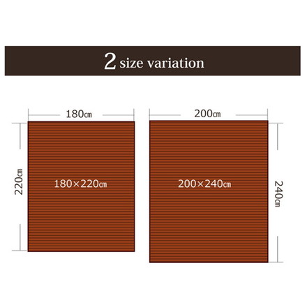 無地 細ひご使用 竹ラグカーペット 竹王 約180×220cm