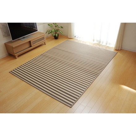 ラグ カーペット マット 竹 中敷ラグ マリンストライプ 竹ラグカーペット 『DXロカ』 ブルー