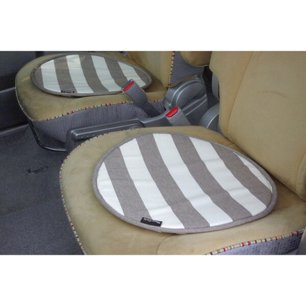 ハンドルカバー クッション ベーシック ボーダー 綿100% インド綿 ロカ ハンドルカバー ベージュ