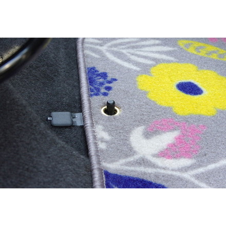 フロアマット カーマット 運転席 助手席 北欧 ミルカ フロントマット グレー 約45×60cm