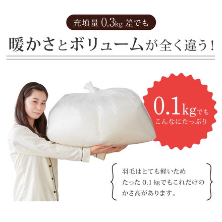 日本製 羽毛ふとん 羽毛増量 キング 2.1kg 最高ランクプレミアムゴールドラベル ポーランド産ホワイトダックダウン