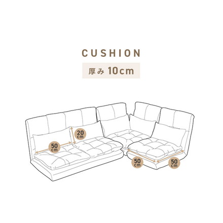 ソファ ふっくらコーナー 3点セット 14段階 リクライニング ファブリック レザー ブラウン