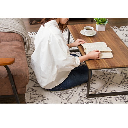 センターテーブル テーブル 木製 木目 スチール脚 幅90cm ローテーブル リビングテーブル コーヒーテーブル シンプル オシャレ センターテーブル モダン