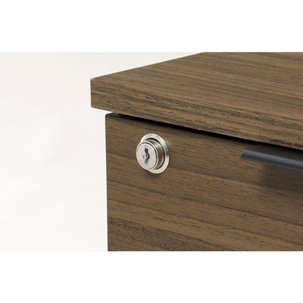 デスクワゴン 引き出し キャスター付き 鍵付き 木目調 ファイル収納 A4サイズ 収納ワゴン 省スペース コンパクト