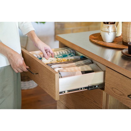 ワイズ 幅60cm レンジ台 日本製 スライド棚 天然木 シンプル キャビネット カウンター チェスト 北欧