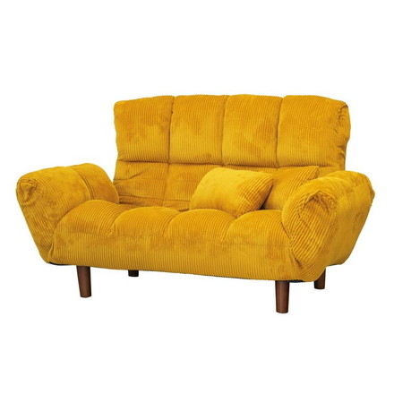 カウチソファー ファクトIIIコーデュロイ GY ソファ ソファー 2人掛け コンパクト リクライニング シンプル