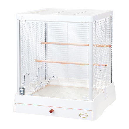 マルカン 鳥かご ケージ バードパレス クリアライフ 50W ガラス ガラス製 クリア 透明 屋根付き 止まり木付き 天然木 お手入れ簡単 小型 コンパクト 鳥用 ゲージ サークル 鳥カゴ