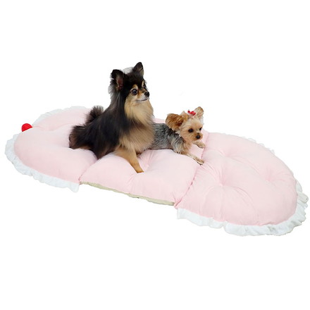 ペッツルート 犬用 夏用 ベッド クッション ひんやりワッフル 3way いちご ペットベッド 犬用ベッド 洗える