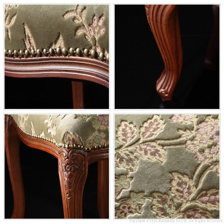 完成品 イタリア製 ヴェローナ クラシック フットスツール スツール 金華山 オットマン 天然木 背無し アンティーク