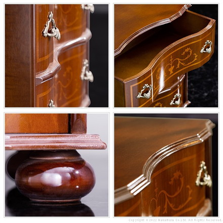 完成品 イタリア製 ヴェローナ クラシック 丸脚 3段 チェスト 幅75 アンティーク 北欧 たんす タンス 三段