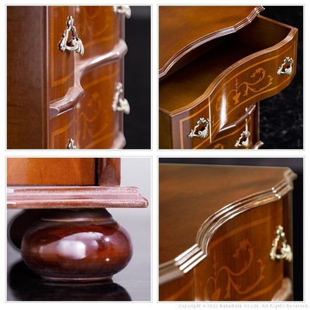 完成品 イタリア製 ヴェローナ クラシック 丸脚 3段 チェスト 幅58 アンティーク 北欧 たんす タンス 三段