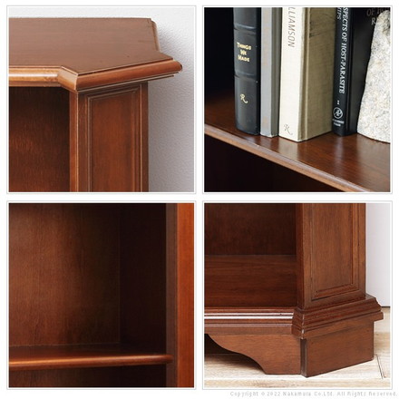 完成品 イタリア製 ブックシェルフ ヴェローナ クラシック 3段 幅98cm 本棚 コミックラック 天然木 木製 収納