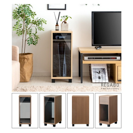 ゲーム機ラック REGABO レガボ PS5対応 スリムタイプ ゲーム 収納棚 GRK-004 ゲーミングラック ブラウン