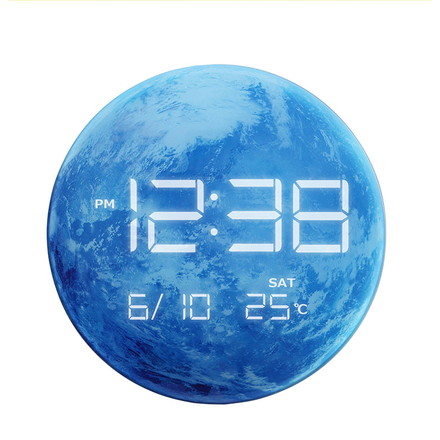 MAG マグ 置き時計 LED デジタル AC電源 地球 星 インテリア 夜見える 光る 温度計