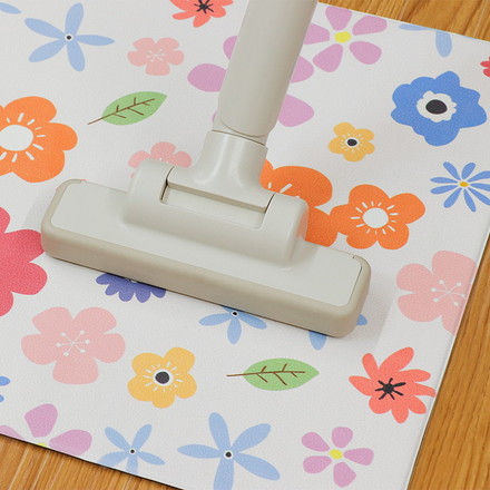 ベストコ 玄関マット 室内 40×80cm お手入れ簡単 防炎 防カビ 抗菌 防臭 ポピー 花柄 ND-5183