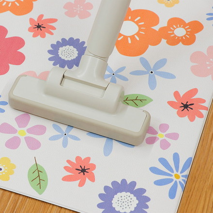 ベストコ 玄関マット 室内 60×90cm お手入れ簡単 防炎 防カビ 抗菌 防臭 ポピー 花柄 ND-5193