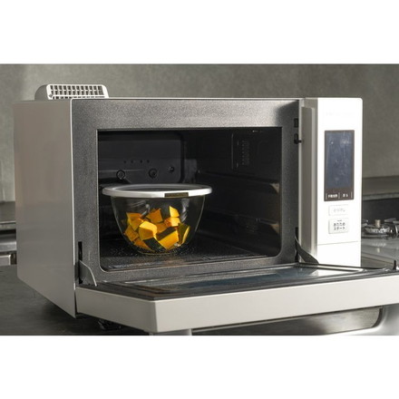 HARIO ハリオ レンジフタ付き耐熱ガラス製ボウル 3個セット MXPF-4904-W 満水容量900ml 1500ml 2200ml ホワイト 電子レンジ フタ付き 耐熱ガラス製 ボウル 3個セット