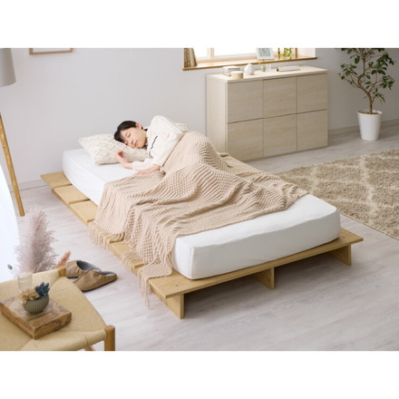 ベッドフレーム ロータイプ フロアベッド セミダブル すのこベッド オーク