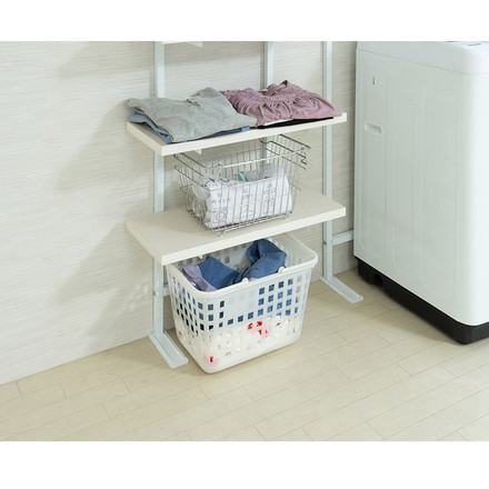 追加棚板1枚 幅59.5cm 取付金具セット ホワイトウォッシュ 本体別売り 1枚のみの販売 壁面ラック 棚 つっぱり