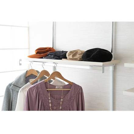 別売りハンガー棚 幅89.5cm 取付金具セット ホワイトウォッシュ 本体別売り オープンラック 壁面ラック 棚