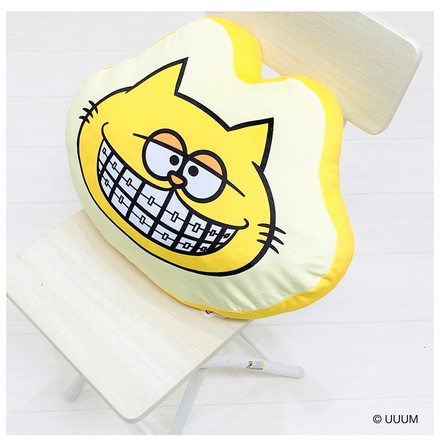 ハリー・ピーナッツ フェイスダイカットクッション 30×40cm イエロー プリッとChannel ハリーピーナッツ