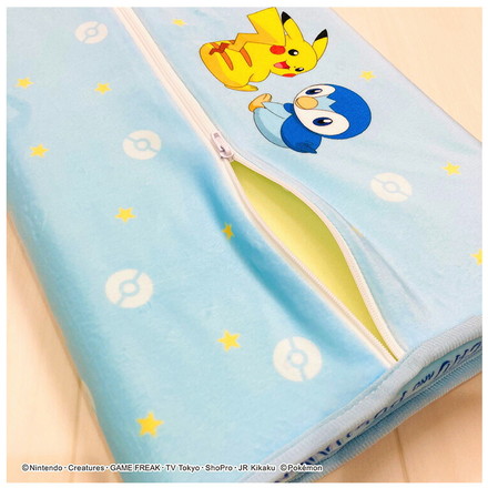 ジュニアソフト低反発まくら ピカチュウ&ポッチャマ 35×25cm 低めの枕 高さ5cm 洗える枕カバー まくらカバー