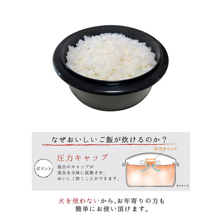 圧力弁でおいしく炊ける 電子レンジ用炊飯器 0.5合~2合炊き 電子レンジでチンするだけ! すのこ 蒸し器