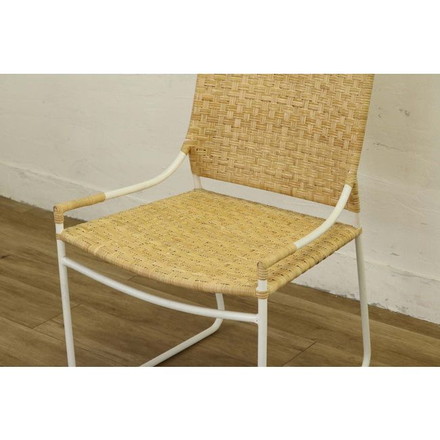 ダイニングチェア 椅子 いす カフェ パーソナルチェア 籐椅子 ラタン アルミ クッション ナチュラル 北欧