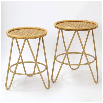 ラタン ラウンドテーブル Sサイズ 天板36cm 高さ51cm サイドテーブル プランター台 ディスプレイテーブル